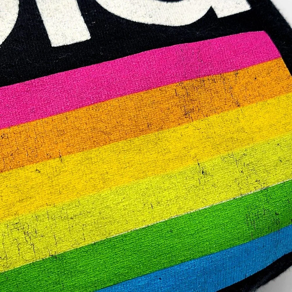 Polaroid Long Sleeve Graphic Tee With Rainbow Stripes On Back & Sleeves - 4X - Picture 8 of 16